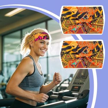 Imagem de Bandanas elásticas macias, faixas de cabelo largas antiderrapantes, envoltórios de cabeça para esportes de corrida de ioga para mulheres