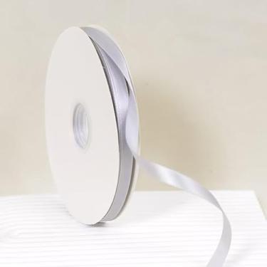 Imagem de 1/20.3 cm cetim branco dupla face, fita branca fina dupla face, fita de cetim sólida para buquê de laços, enfeites de Natal, embrulho de presente, decoração de casamento, arranjo floral, 50 jardas
