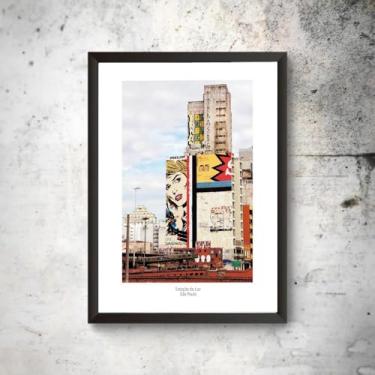 Imagem de Quadro Decoração Cidade São Paulo Luz Foto Sp Grafite Moldura