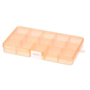 Imagem de Organizador de berloques de unhas de 17 x 10 x 2,5 cm, 1 peça organizadora de artesanato e caixa de armazenamento, organizador de contas de plástico transparente, artesanato, joias, ferramentas de