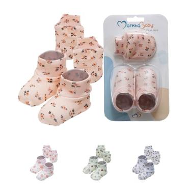 Imagem de Kit Luvas E Meias Pantufa Fofas Bebê Recém-nascido Maternidade (LUNA)