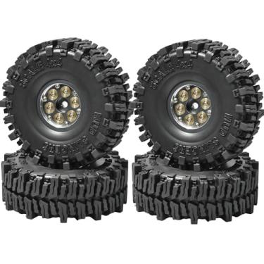 Imagem de RcThjia 1.0" Crawler Mud Tires, 4pcs Deep Lugs & Self-Cleaning Design for Extreme Off-Road, Super Soft Rubber for 1:18 1:24 Scale Traxxas TRX4M Axial SCX24 Trucks, Enhanced Grip & Stability TRX4M1/18