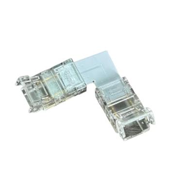 Imagem de Conector em L 8 mm 2 Pinos para Fita LED COB 12V/24V – Conector Sem Solda Tipo 90° – Acessório de Instalação Ricelom - 25 Unidades