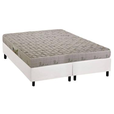Imagem de Cama Box Queen: Colchão Espuma D33 Herval Cannes + Base Crc Corano White (158x198)