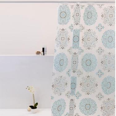 Imagem de Box Banheiro, Cortina Box 180cm X 160cm com Ganchos Impermeável - Antimofo, Cortina Banheiro, Resistente(Mandala)