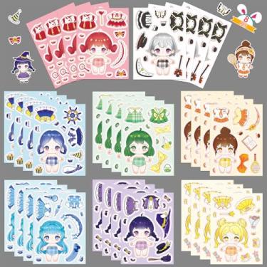 Imagem de Bonita Bonita Bonita Boneca de Algodão Graffiti DIY Educação Infantil Adesivos de Quebra-Cabeça Presentes para Mulheres Amigas Vinil Decalques Impermeáveis para Laptop Garrafa de Água Diário Caderno