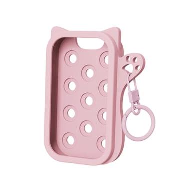 Imagem de FashionCha Capa de silicone para higienização mãos com spray de limpeza, design elegante e portátil com orifícios, ideal para uso diário e viagens, Rosa