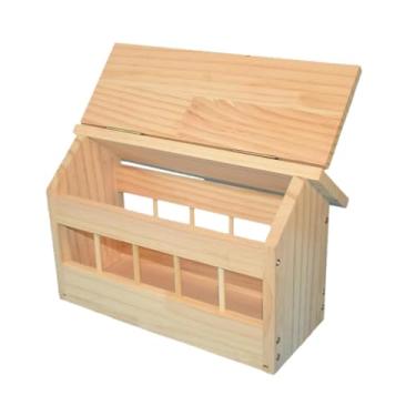 Imagem de Generic Cocho para pombos, comedouro para galinhas, suprimentos para pássaros, comedouro de madeira para aves de jardim, dispensador de ração para codornas e, S