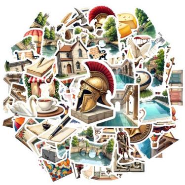 Imagem de 70 peças arquitetura natureza comida viagem vintage papelaria adesivos adesivos ilustrativos cênicos para telefone faça você mesmo, guitarra, notebook, mala, copo, laptop, motocicleta, bagagem