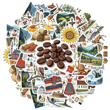 Imagem de 70 peças Natureza Cultura Cultura Paisagem de Viagem Graffiti Decalques Adesivos de Papelaria Adesivos Culturais Brinquedo para Notebook Bagagem Celular Copo Guitarra DIY Bicicleta Skate Laptop