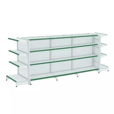 Imagem de Gondola Centro 137 Fit Ate 3 Metros 2 Ponta Branco 32b Pe Verde - AMAP