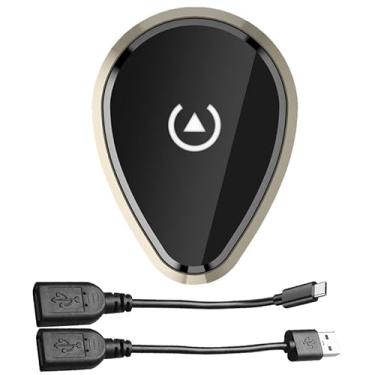 Imagem de Endliss Innovation Adaptador sem fio CarPaly e Android – Converta CarPlay com fio de fábrica para plugue Dongle sem fio, funciona com iPhone iOS 10+ e Android 9+, 2 cabos incluídos USB A para USB C e