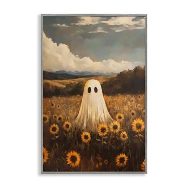 Imagem de Stupell Industries Ghost In Sunflower Field Black Framed Giclee Art, design by Arlington Prints, 24 x 16