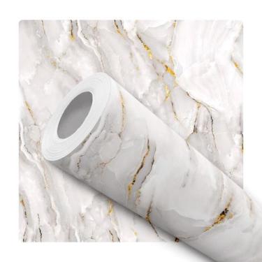 Imagem de Papel De Parede Adesivo Lavável Sala Mármore Branco Quarto - Deliquadr