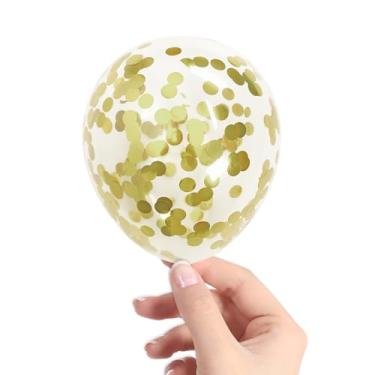 Imagem de Champagne Gold Confetti Balloons, 40 Pcs 5 Inch Clear Balloons with Confetti Inside for Birthday Party Graduation Engagement Cake Topper Decor Bridal Shower Baby Shower Decoration Supplies