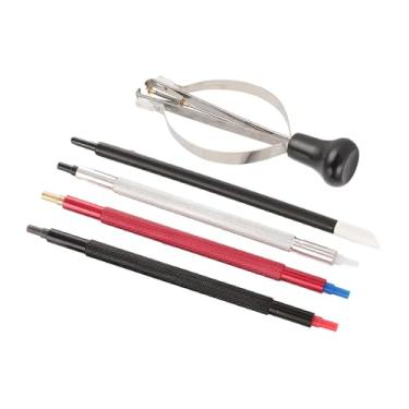 Imagem de SUNGOOYUE Conjunto de Canetas de Limpeza de Mostrador Manual de Relógio, Ferramenta Leve de Ajuste de Mão de Relógio Com Empurrador e Proteção, Adequado para Reparo e Ideal, Aço de Liga de Alta Resistência Ao Desgaste (Assistir extrator de êmbolo)