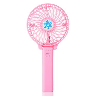 Imagem de Ventilador portátil recarregável com bateria USB Ventilação dobrável Ventiladores de ar condicionado Dobrável Mini Opeed Ventilador de refrigeração portátil para casa (rosa)