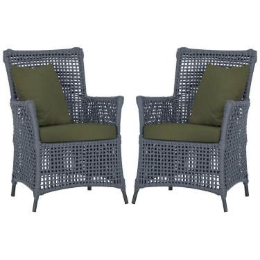 Imagem de Poltronas Igapó Alumínio Pintura Preta Corda Náutica E13 Prata