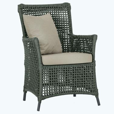 Imagem de Poltrona Igapó Alumínio Micro Pintura Preta Corda Náutica E7 Verde