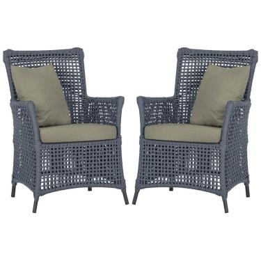 Imagem de Poltronas Igapó Alumínio Pintura Preta Corda Náutica E8 Prata