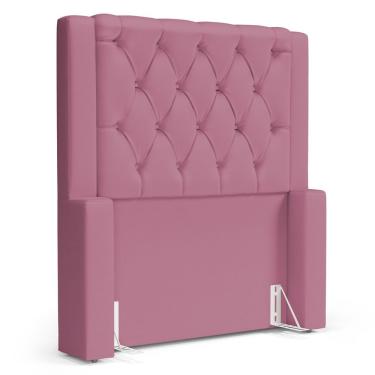 Imagem de Cabeceira Atena Para Cama Box Solteiro 90cm Capitonê Com Frame Suede Rosa - Abmaza