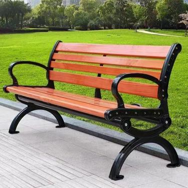 Imagem de Banco De Jardim Liliua, Banco Vintage Com Encosto E Apoio De Braço, Banco De Parque De Jardim Ao Ar Livre, Área De Descanso Ao Ar Livre, Banco De Jardim De Parque De Pátio, Ferro F, 150CM