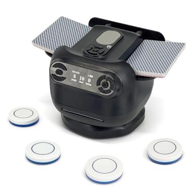 Imagem de Automatic Card Shuffler and Dealer,2 Decks Shuffle,Support 8 Players,Ultra Quiet,Rechargeable,for Poker,Blackjack,UNO,Phase 10,Five Crowns (Jet Black+4 Remotes)