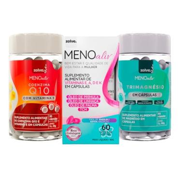 Imagem de Meno Aliv + Coenzima Q10 + Trimagnésio - Menopausa Energia Vitalidade Ósseo Muscular - Zolve Labs