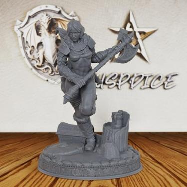 Imagem de Angry Barbarian Tabletop Unpainted Miniature, DND Minis for Dungeons and Dragons,TTRPG Game Accessory, Fantasy Role Playing Figurine, Great for Barbarian Encounters & Savage Scenarios- AS212