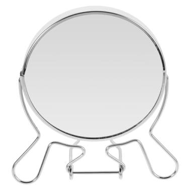 Imagem de VICASKY Espelho de maquiagem de dupla face, espelho giratório de mesa para mulheres, ângulo de uso de mesa portátil para aplicação de maquiagem de sobrancelha