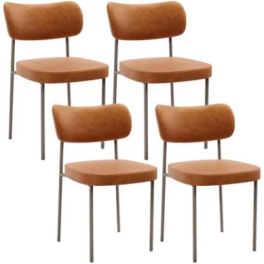 Imagem de Kit 04 Cadeiras Para Sala De Jantar Melina Base Arena L02 Couríssimo Canela - Lyam Decor