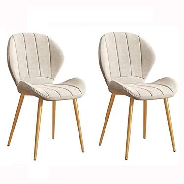 Imagem de Cadeira de jantar, cadeira de cozinha, assento e encosto de veludo, pernas de metal resistente para cozinha/sala de jantar/lounge (Cor: A, Tamanho: Pés dourados)