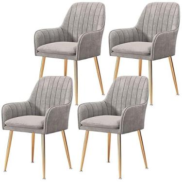 Imagem de Conjunto de cadeiras de jantar de cozinha, cadeiras de jantar, escritório, negócios, 4 peças, cadeiras de jantar, cadeiras de cozinha, lazer, sala de estar, cadeiras de canto com pernas de metal