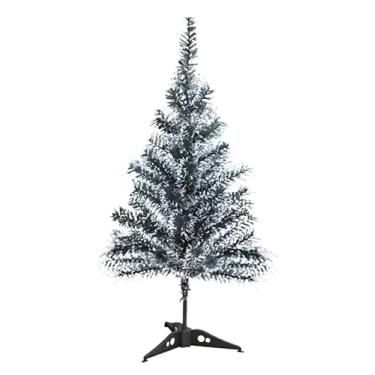 Imagem de Árvore de Natal Decorativa Efeito Nevado, 60 cm, 50 Galhos Verde, Base, Fácil Montagem, Ideal para Mesa e Decoração