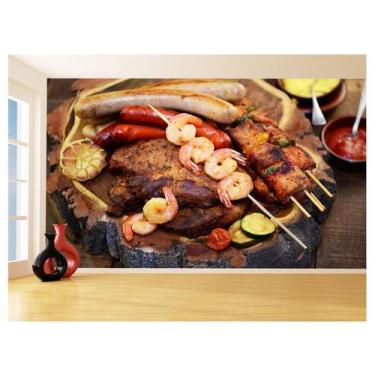 Imagem de Papel De Parede 3D Alimentos Carne Churrasco 3,5M Al293 - Você Decora