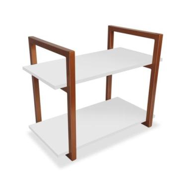Imagem de Prateleira Milazzo Nicho Design Industrial Cobre e Branco - Genus Móve