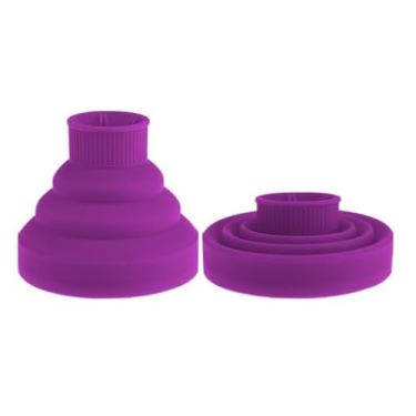 Imagem de Difusor profissional de silicone elástico para modelar cachos com bico flexível(roxo)