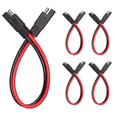 Imagem de HHZL Conector SAE Fio calibre 10AWG, plugue de 2 pinos de desconexão rápida Audiopipe Chicote de fios polarizado, conector de bateria SAE resistente, cabo de extensão de energia para a maioria dos