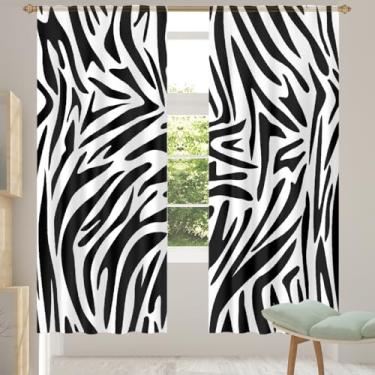 Imagem de 2 conjuntos de painéis de cortinas transparentes com estampa de zebra, cortinas transparentes, arejadas, com filtro leve, painéis de cortina de porta e janela para sala de estar, quarto, jantar, 213