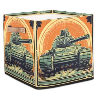 Imagem de hongjinglin Cestas de armazenamento de cubos dobráveis com imagens de sol caixas dobráveis brinquedo infantil com alças organizador de armazenamento de tecido cesto para berçário, sala de estar