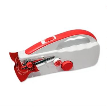 Imagem de Mini máquina de costura portátil elétrica: máquina de costura portátil de 2 velocidades, equipada com kit de acessórios completo, adequada para bricolage, uso em viagens em família, atendendo às