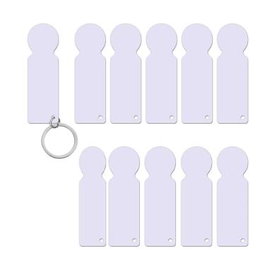 Imagem de Pacote com 20 peças em branco de sublimação fichas de carrinho de metal etiquetas de moedas de supermercado com chaveiro, impressão de transferência de calor DIY para carrinho de compras de