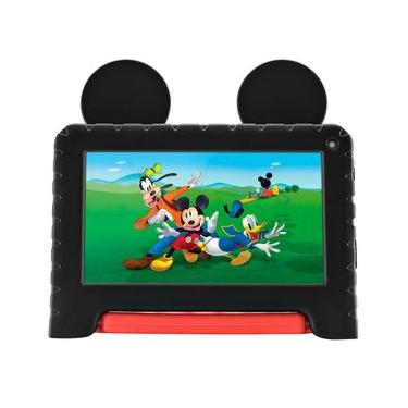 Imagem de Tablet Infantil Multi Mickey NB413 7” Android 13 Quad-Core 64GB Preto/Vermelho