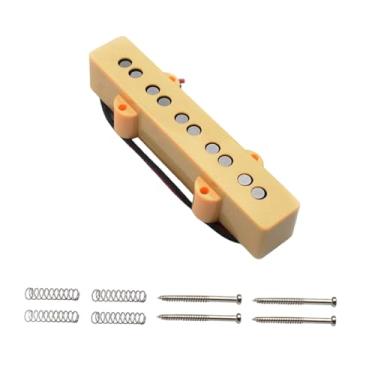 Imagem de menolana Captador de baixo Single Coil robusto e leve, fácil de instalar, para 5 cordas, substituição profissional de pré-amplificador, amplificador, captador, Amarelo, Ponte