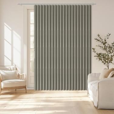 Imagem de AJAZZ Cortinas de porta 100% blackout para portas sanfonadas para cortinas de entrada, cortinas de porta de pátio, cortinas de porta deslizante, cortinas de armário (cinza 248 cm L x 269 cm C) 1