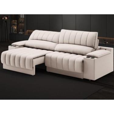 Imagem de Sofá com Porta Copos e Carregador USB Retrátil e Reclinável Murano 2,0