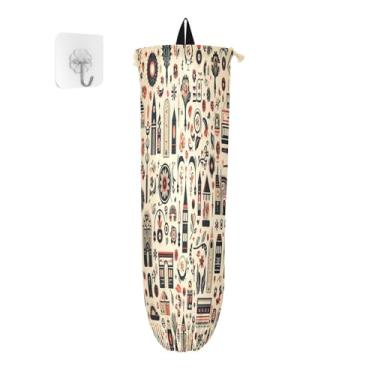 Imagem de Wassud Vários objetos, 1 pacote de suporte de saco de plástico, suporte de parede para sacola de mercearia, armazenamento de cozinha para decoração de despensa de cozinha em casa