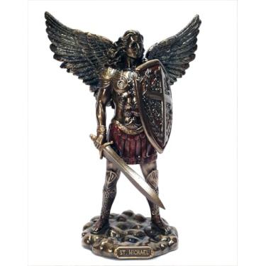 Imagem de Estatueta Arcanjo São Miguel Escudo E Espada Veronese 04131 Bronze