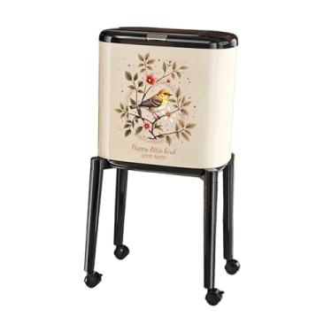 Imagem de Ｂｅｓｇａ Lixeira de cozinha com rodinhas e pés, cesto de lixo multiuso para reciclagem, lixeira para sala de estar, quarto e restaurantes, Leite Branco