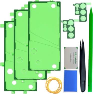 Imagem de iStable Fita adesiva de capa traseira compatível com Samsung Galaxy S22 Ultra Traseira Porta de Bateria Substituição Adesivos Tiras SM-S908B/DS (pacote com 3)